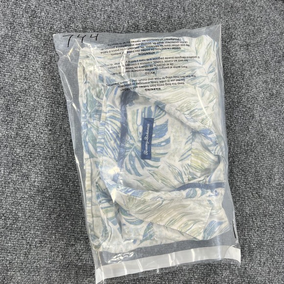 Tommy Bahama Shirt Mens 2XL Blue Green Tropical Leaf Hawaiian Button Front - Picture 9 of 9